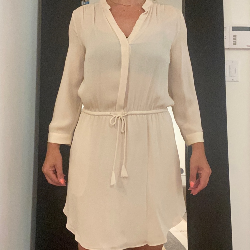 Babaton cream silk dress